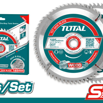 TOTAL ΣΕΤ ΔΙΣΚΟΙ ΚΟΠΗΣ ΞΥΛΟΥ Φ-185 Χ 20mm 30Τ 2TEM ΓΙΑ TS11418526 / TS1161856 / TSLI1851 (TAC231410)