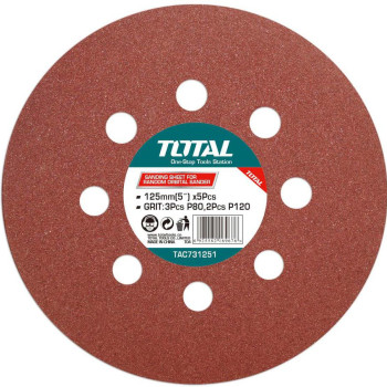 TOTAL ΣΕΤ ΓΥΑΛΟΧΑΡΤΑ 5τεμ 125mm ΓΙΑ TF2031256 / TF2131256 (TAC731251)