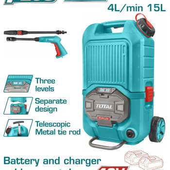 TOTAL ΕΠΑΓΓ. ΠΛΥΣΤΙΚΟ ΥΨΗΛΗΣ ΠΙΕΣΗΣ ΜΠΑΤ. Li-ion 2X20V ΧΩΡΙΣ ΜΠΑΤΑΡΙΑ & ΦΟΡΤΙΣΤΗ (TPWLI4006)