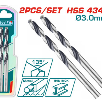 TOTAL ΕΠΑΓΓ. ΤΡΥΠΑΝΙ HSS DIN4341 3mm 2τεμ (TAC1200034)
