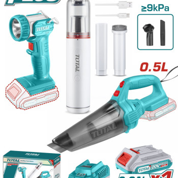 TOTAL ΣΕΤ 2 ΣΚΟΥΠΑΚΙΑ + ΦΑΚΟΣ ΜΠΑΤ. Li-ion 20V / 2Ah / 1 ΜΠΑΤΑΡΙΑ (TOSLI20668E)