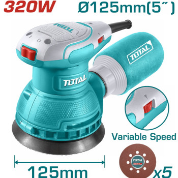 TOTAL ΕΠΑΓΓ. ΕΚΚΕΝΤΡΟ ΤΡΙΒΕΙΟ ΧΟΥΦΤΑΣ 320W / Φ-125mm (TF2131256)
