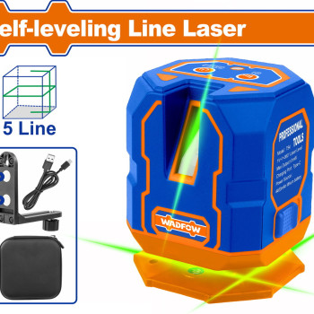WADFOW ΑΛΦΑΔΙ LASER ΑΥΤΟ-ΟΡΙΖΟΝΤΙΟΥΜΕΝΟ 0-30m 5 LINE ΜΕ ΠΡΑΣΙΝΕΣ ΑΚΤΙΝΕΣ (WLE1M05)
