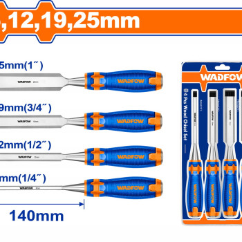 WADFOW ΣΕΤ ΣΚΑΡΠΕΛΑ ΞΥΛΟΥ 6-12-19-25mm 4ΤΕΜ (WWC2204)