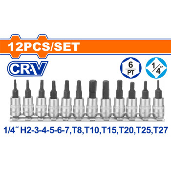 WADFOW ΣΕΤ ΚΑΡΥΔΑΚΙΑ ΑΛΛΕΝ+TORX 1/4