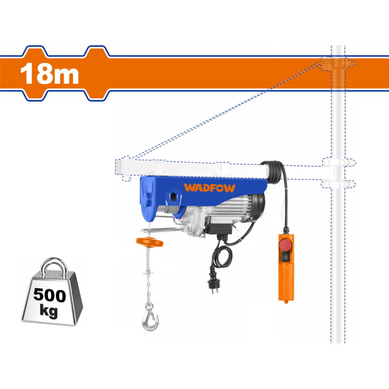 WADFOW ΗΛΕΚΤΡΙΚΟ ΠΑΛΑΓΚΟ 800W 250/500Kg 18m (WETH1A01)