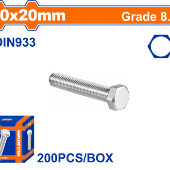 WADFOW ΒΙΔΑ ΕΞΑΓΩΝΗ ΓΑΛΒ. 8.8 DIN933 10X20 200TEM (WXSP534A)
