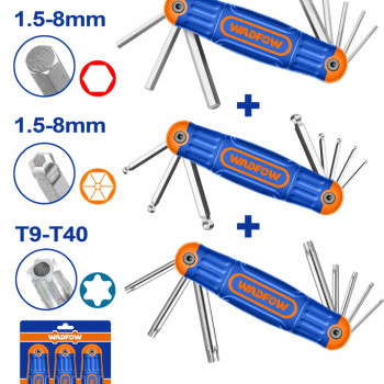 WADFOW ΣΕΤ ΚΛΕΙΔΙΑ ΑΛΛΕΝ + ΑΛΛΕΝ ΜΠΙΛΙΑΣ + TORX 24 ΤΕΜ ΣΟΥΓΙΑΣ ONE PROMOTION (WHK4203)