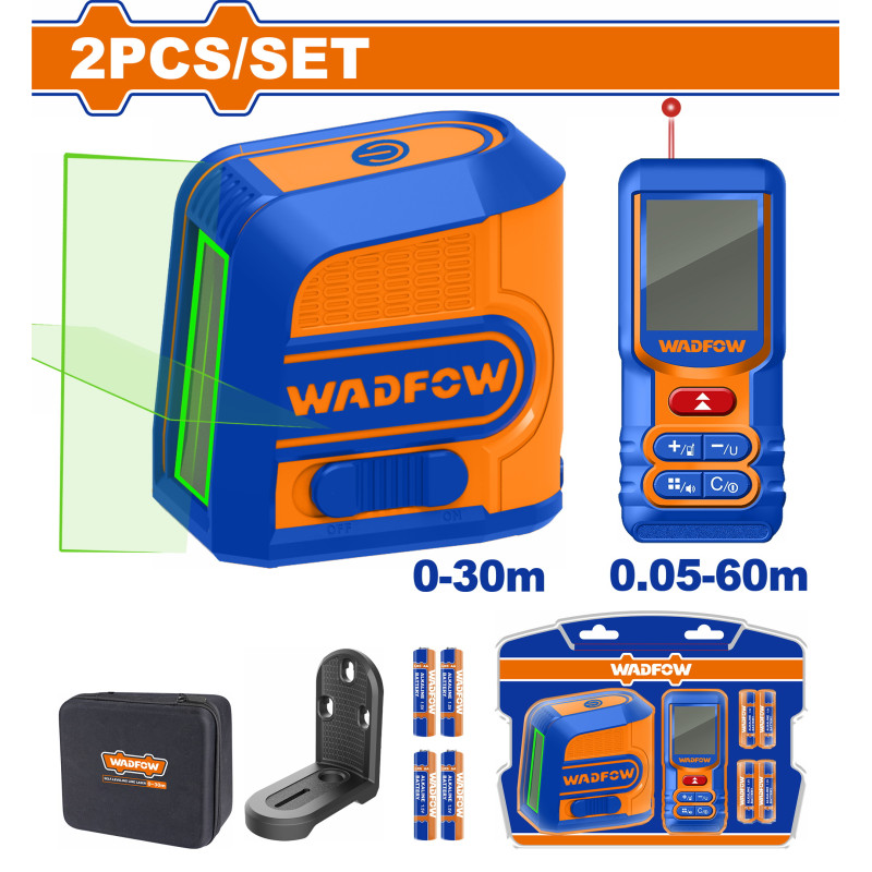 WADFOW ΣΕΤ ΑΛΦΑΔΙ LASER 30m + ΜΕΤΡΗΤΗΣ ΑΠΟΣΤΑΣΕΩΝ LASER 60m ONE PROMOTION (WLDK1401)