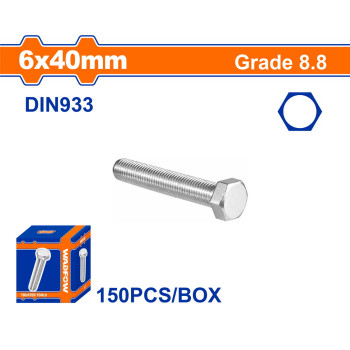WADFOW ΒΙΔΑ ΕΞΑΓΩΝΗ ΓΑΛΒ. 8.8 DIN933 6X40 150TEM (WXSP518A)