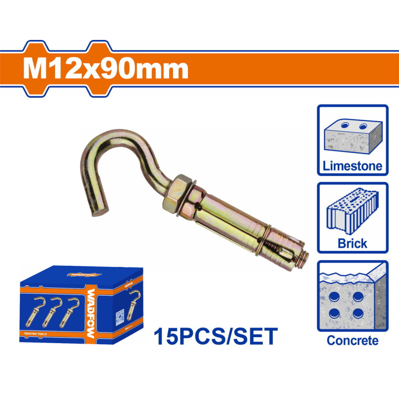 WADFOW ΒΙΣΜΑ ΜΕΤΑΛΛΙΚΟ Β.Τ ΜΕ ΓΑΝΤΖΟ 12X90mm 15TEM (WDQ4544)