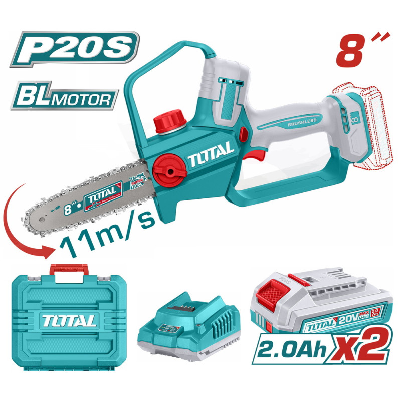 TOTAL ΕΠΑΓΓ. ΣΕΤ ΑΛΥΣΟΠΡΙΟΝΟ ΚΛΑΔ ΜΠΑΤ Li-ion 20V / 8