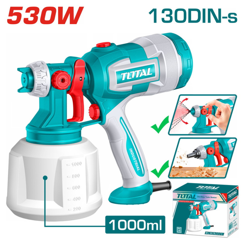 TOTAL ΕΠΑΓΓ. ΗΛΕΚΤΡΙΚΟ ΠΙΣΤΟΛΙ ΒΑΦΗΣ 530W / 1000ml (Με λειτουργία φυσητήρα) (TT4506E)