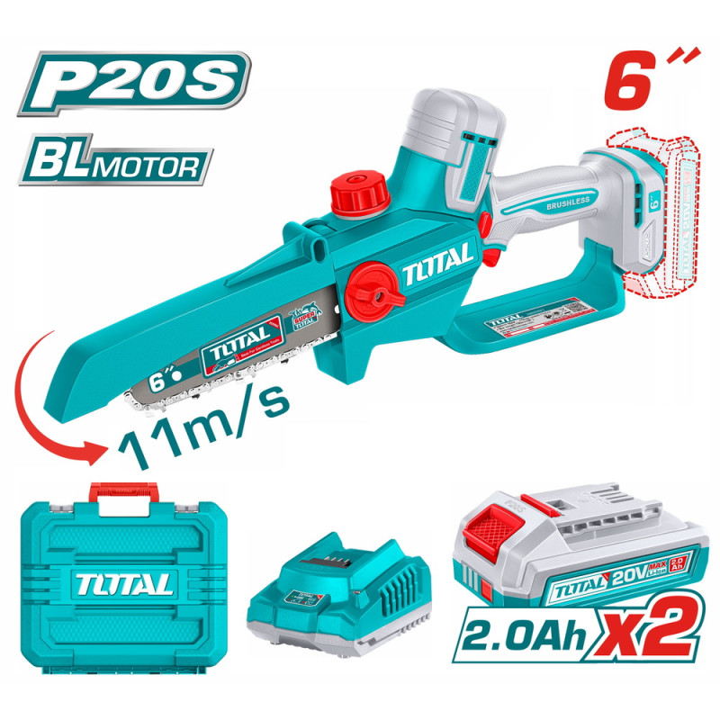 TOTAL ΕΠΑΓΓ ΣΕΤ ΑΛΥΣΟΠΡΙΟΝΟ ΚΛΑΔ ΜΠΑΤ Li-ion 20V / 6