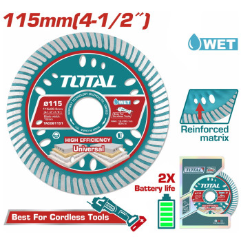 TOTAL ΕΠΑΓΓ. ΔΙΑΜ/ΣΚΟΣ ΥΓΡΑΣ ΚΟΠΗΣ 115 Χ 22.2mm Χ 1.6mm ΛΕΠΤΟΣ (TAC061151)
