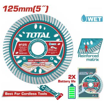 TOTAL ΕΠΑΓΓ. ΔΙΑΜ/ΣΚΟΣ ΥΓΡΑΣ ΚΟΠΗΣ 125 Χ 22.2mm Χ 1.6mm ΛΕΠΤΟΣ (TAC061251)