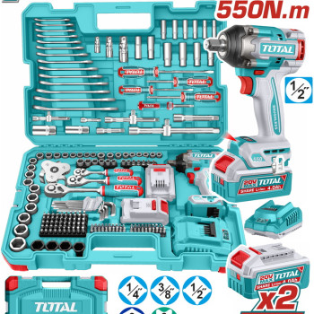 TOTAL ΕΠΑΓΓ. ΣΕΤ ΜΠΟΥΛΟΝΟΚΛΕΙΔΟ ΜΠΑΤ. Li-ion 20V / 550Nm / 4Ah / 2 ΜΠΑΤ 172ΤΕΜ (THKTHP41728E)