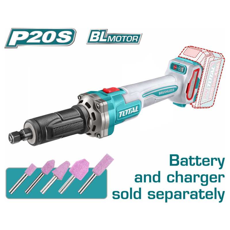 TOTAL ΕΠΑΓΓ. ΛΕΙΑΝΤΗΡΑΣ ΙΣΙΟΣ ΜΠΑΤ. Li-ion 20V ΧΩΡΙΣ ΜΠΑΤ & ΦΟΡΤΙΣΤΗ BL Motor (TDGLI2001)