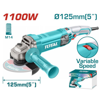 TOTAL ΕΠΑΓΓ. ΓΩΝΙΑΚΟΣ ΛΕΙΑΝΤΗΡΑΣ 1.100W - 125mm ΗΛΕΚΤΡΟΝΙΚΟΣ (TG110125565E)