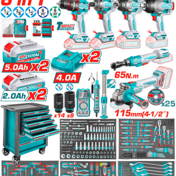 TOTAL ΕΠΑΓΓ. ΕΡΓΑΛΕΙΟΦΟΡΟΣ ΜΕ 20V 6 in1 ΕΡΓΑΛΕΙΑ & 436ΤΕΜ ΕΡΓΑΛΕΙΑ-ΕΞΑΡΤΗΜΑΤΑ (THPTCS84362E)