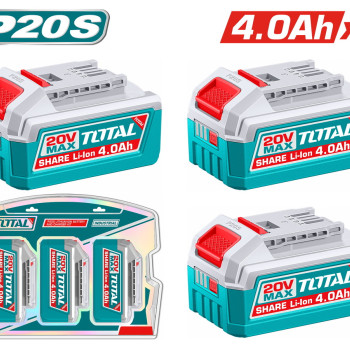 TOTAL ΕΠΑΓΓ. ΣΕΤ 3τεμ ΜΠΑΤ. TFBLI2002 Li-ion 20V / 4Ah (TOSLI251296E)